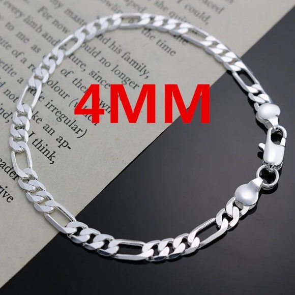 BRAND NEW 925 4 MM WIDE 8 INCHES LONG 925 SILVER BRACELET - Picture 2 of 5